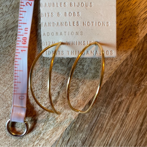 ANTHROPOLOGIE Gold  Earrings  Delicate 1” HalfRound Timeless Lightweight $59 NWT - Picture 9 of 11